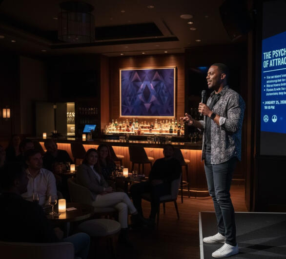 crowd at an educational talk